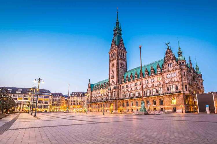 Scenic views of Hamburg's waterways