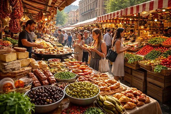 Traditionelle Bäckereiauslage