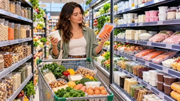 Escolhas de alimentos ricos em proteínas