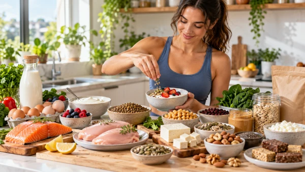Escolhas de alimentos ricos em proteínas